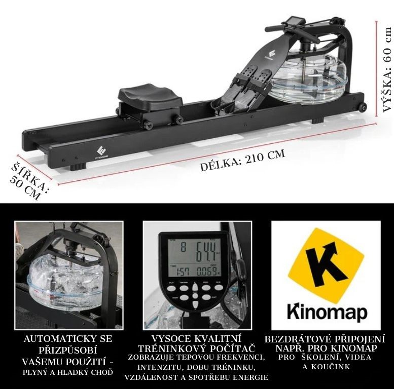 FitEngine Vodní veslovací trenažer 06114 Smart 22 (6)